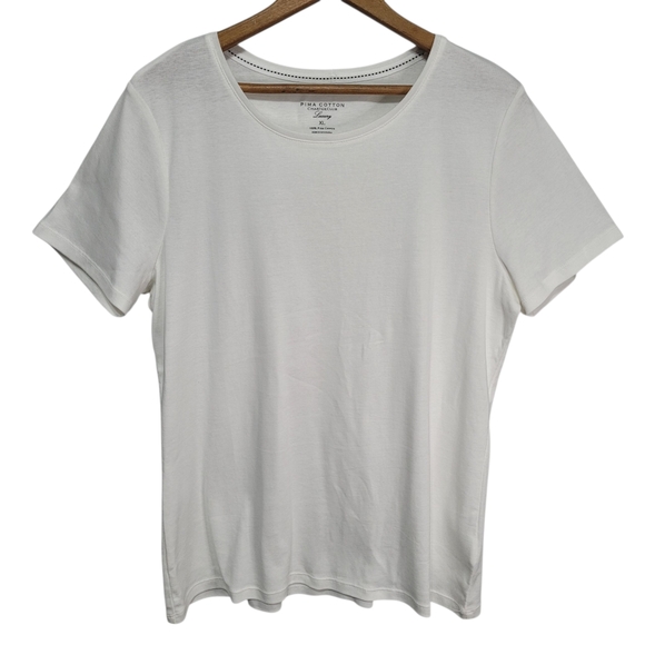 Charter Club Tops - Charter Club 100% Pima Cotton White Tee Size XL